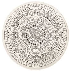 NORTHRUGS Kusový koberec Twin-Wendeteppiche 103101 creme schwarz – na von aj na doma - 140x140 (priemer) kruh cm