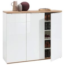 Carryhome SKRINKA NA TOPÁNKY, biela, farba duba, 120/102,3/35 cm