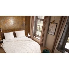 Krémové predĺžené obliečky na jednolôžko z mikrovlákna 140x220 cm Pure Elegance – Good Morning