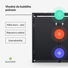 Blumfeldt BinSafe, box na odpadky, 3 odpadkové koše, 240 l, uzamykateľný, pozinkovaná oceľ odolná voči poveternostným vplyvom
