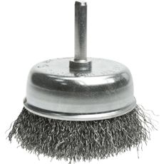 Kefa hrnčeková, 70 mm, so stopkou 6 mm, vlnitý oceľový drôt, Drel