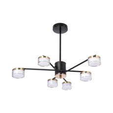 LED Luster na tyči 6xLED/6W/230V 3000-6500K pr. 59 cm zlatá/čierna