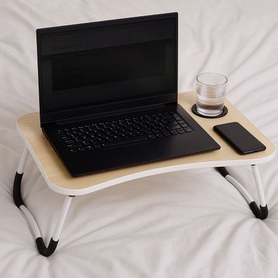 ModernHome Stojan na notebook skladací 60x40 cm, lampa + ventilátor ModernHome