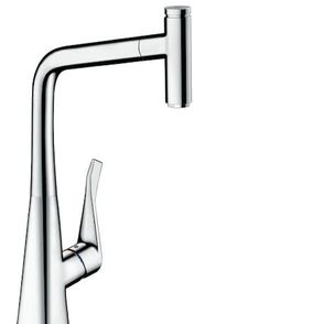 Drezová batéria Hansgrohe Metris Select M71 s vytahovací sprškou chrom 14884000