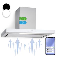 Klarstein Alinea 90 Smart, digestor, 90 cm, nástenný, WiFi, A++, 500 m3/h, dotykový displej