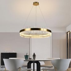 LED Stmievateľný krištáľový luster na lanku LED/55W/230V + diaľkové ovládanie