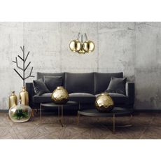 Klausen 142000 - LED Luster na lanku BALLS 3xLED/5W230V zlatá/matný chróm