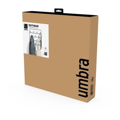 Čierny prírodný kovový vešiak na dvere 36 cm Estique - Umbra