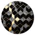 Dywany Łuszczów Kusový koberec Gloss 400B 86 3D geometric black/gold kruh - 120x120 (priemer) kruh cm