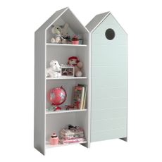 Bielo-svetlomodrá otvorená detská šatníková skriňa 115x171,5 cm CASAMI – Vipack