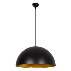 Čierne závesné svietidlo s kovovým tienidlom ø 60 cm Sivano – Opviq lights