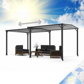 Blumfeldt Pantheon Solid Sky Expand, pergola, dvojitá, 3 x 3 - 5,6 m, hliník, antracitová