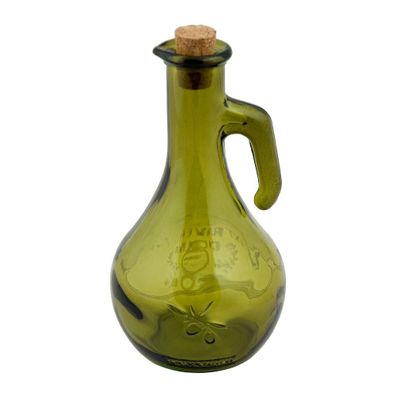 Zelená fľaša na olej z recyklovaného skla Ego Dekor Olive, 500 ml