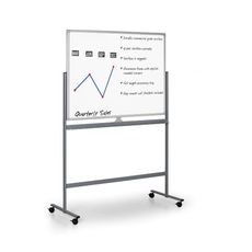 Mobilná obojstranná biela popisovacia tabuľa, magnetická, 1200 x 900 mm