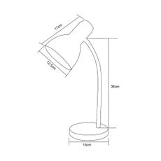 Zuma Line SM-W02-WH - Stolná lampa 1xE27/40W/230V biela/dub