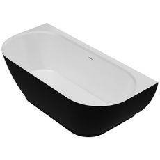 Vaňa Lesla 168x82 konglomerát čierna/biela matná