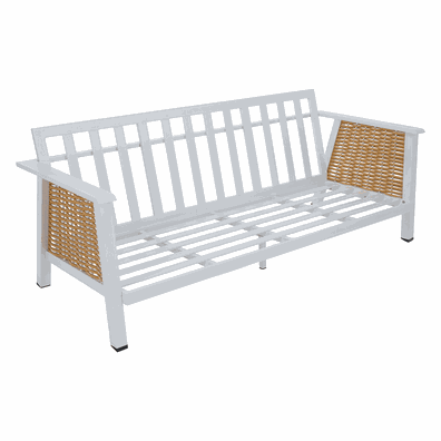 Záhradný 4-dielny set, svetlohnedá/biela/hnedá, aluminium, BABAK