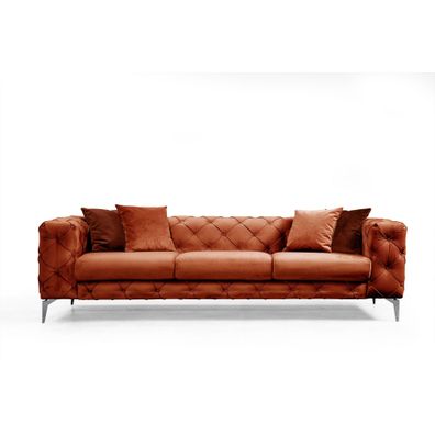 Luxusná trojmiestna pohovka Como 237 x 90 cm, oranžová