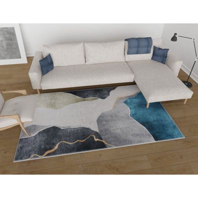 Modro-sivý umývateľný koberec 80x150 cm – Vitaus