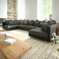Modulárna pohovka v tvare U Clovis XL čierna