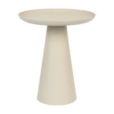 Béžový hliníkový odkladací stolík White Label Ringar, ø 39,5 cm