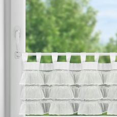 KRÁTKA ZÁCLONA NA PÚTKACH LILIA1 150X45 CM BIELA
