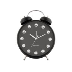 Karlsson 6019BK dizajnové stolné hodiny/budík čierna, pr.. 30 cm