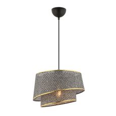 Závesný luster na lanku BARETTE 1xE27/60W/230V sivá/zlatá