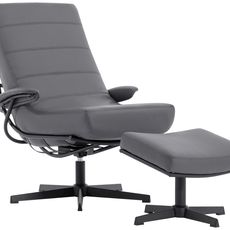 Livetastic RELAXAČNÉ KRESLO S PODNOŽKOU, textil, sivá