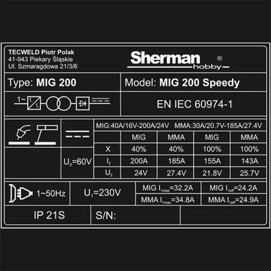 Sherman MIG 200 Speedy Horák + káble + vozík + magnet + sprej + trub.drôt