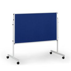 Mobilná informačná tabuľa, sklopná, modrá látka, 1200 x 1500 mm