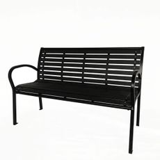 Záhradná lavička 125 x 60 x 80 cm, čierna, oceľ /plast