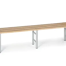 Šatníková lavička, sedák - laty, 2000 mm, sivé nohy