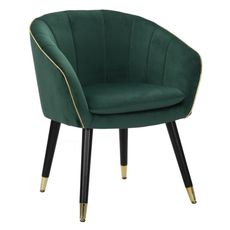 Estila Dizajnová jedálenská stolička Aurelle s poťahom v smaragdovej zelenej farbe so zlatými detailmi 78 cm