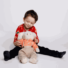 Plyšový medvedík, smotanová/oranžová, 45cm, MADEN BOY TYP1