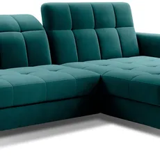 Eltap Rohová rozkládací sedací souprava LORELLE 225 cm Mat Velvet 75 zelená pravá