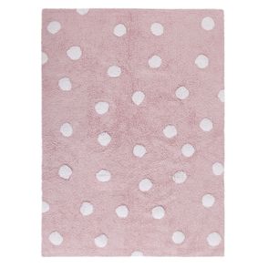 Lorena Canals koberce Pre zvieratá: Prateľný koberec Polka Dots Pink-White - 120x160 cm