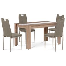 Jedálenský set 1+4, stôl dub sonoma 138x80, stolička cappuccino