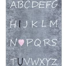 Dywany Łuszczów Detský kusový koberec Junior 52106.801 Alphabet grey - 160x220 cm