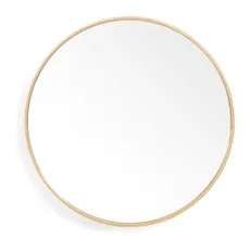 Nástenné zrkadlo s rámom z dubového dreva Wireworks Glance, ø 45 cm
