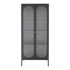 Čierna kovová vitrína 80x180 cm Adelaide – House Nordic