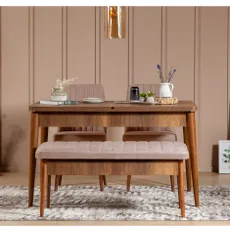 Hanah Home Jedálenský set Vina 4D orech/béžová