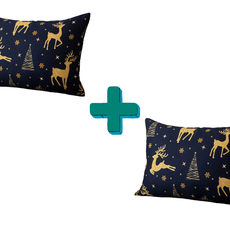 Sada 2 ks dekoračných poťahov na vankúš GOLDEN DEER 50x70cm, tmavomodré