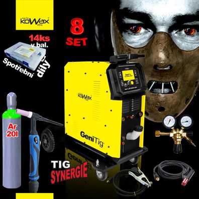 KOWAX GeniTig®320 AC/DC LCD5 + Horák TIG18 + Podvozok + Chladič + Redukčný ventil + plná Tlaková fľaša Argon