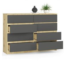 Komoda K140 8SZ artisan oak/šedý grafit
