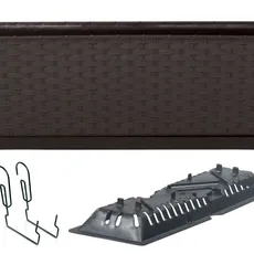 Prosperplast Truhlík s háčikmi TEZIR čierny, varianta 59 cm
