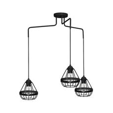 Luster RING 3xE27/60W/230V pavúk čierny