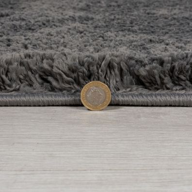Flair Rugs , Kusový koberec Shaggy Teddy Charcoal, 80x150, šedá, detská izba