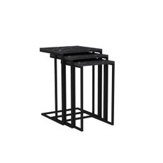 Odkladací stolík Black Mermer, 3 ks