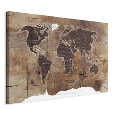 artgeist OBRAZ NA PLÁTNE, mapa sveta, 60/40/1,2 cm